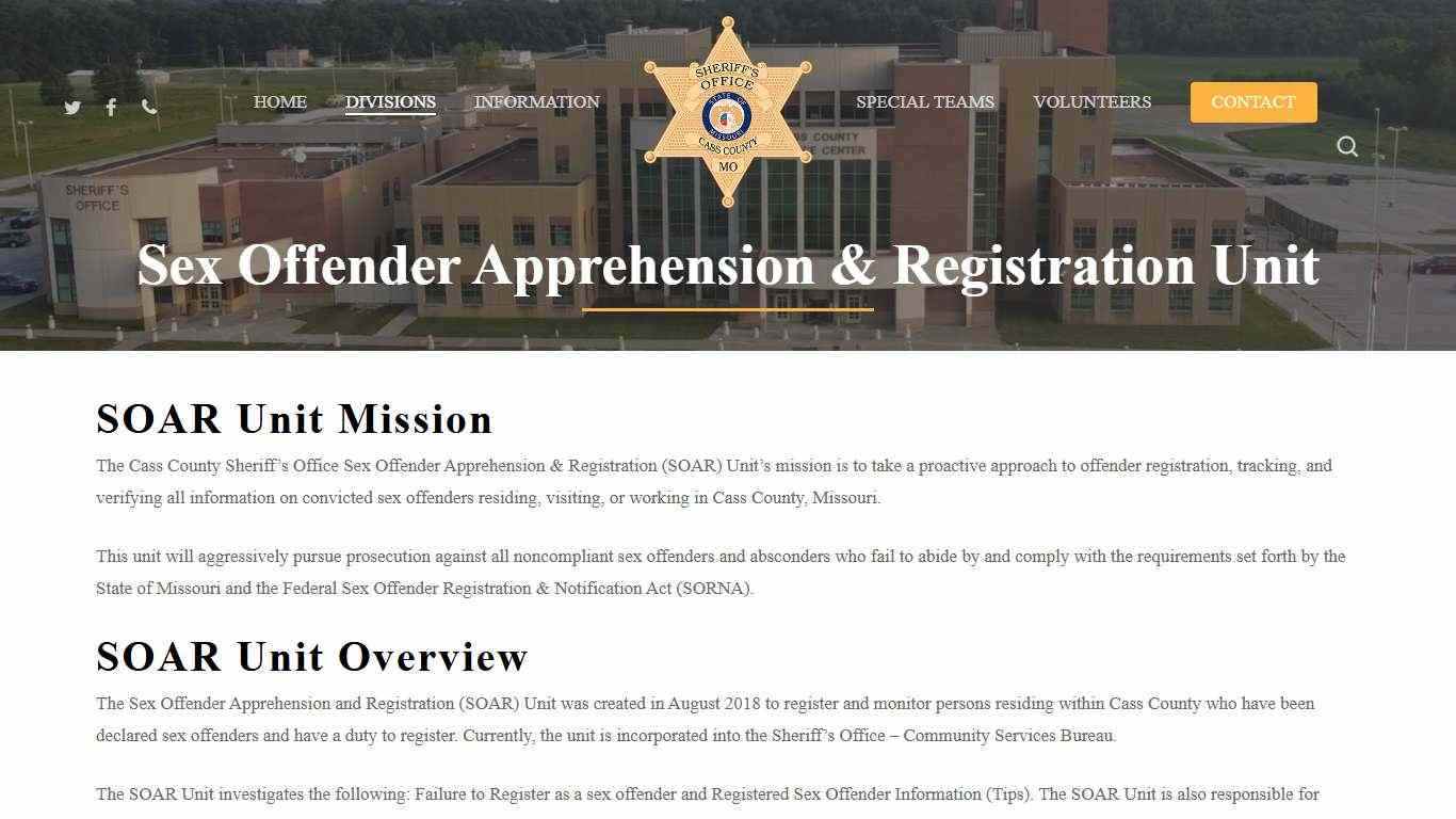 Sex Offender Apprehension & Registration Unit - Cass County Sheriff